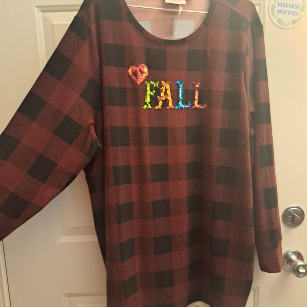 Quacker Factory Buffalo Red Plaid Sequin 3x - image 2